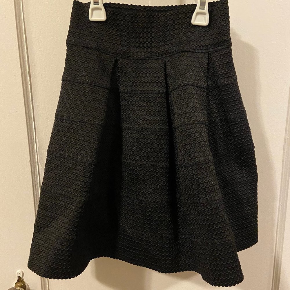 Textured Black Skirt